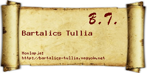Bartalics Tullia névjegykártya